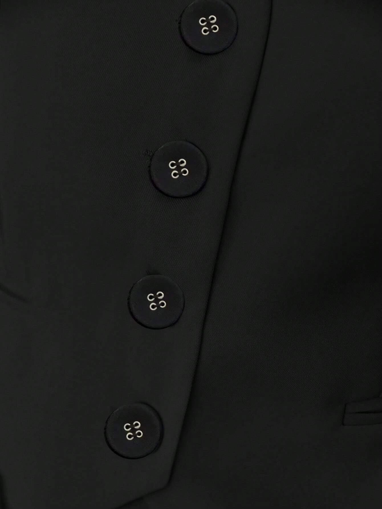 Tapata BIZwear Solid Button Front Vest Blazer Workwear