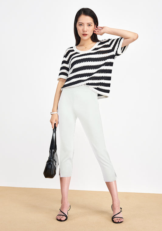 Capri Skinny Open Hem Pants
