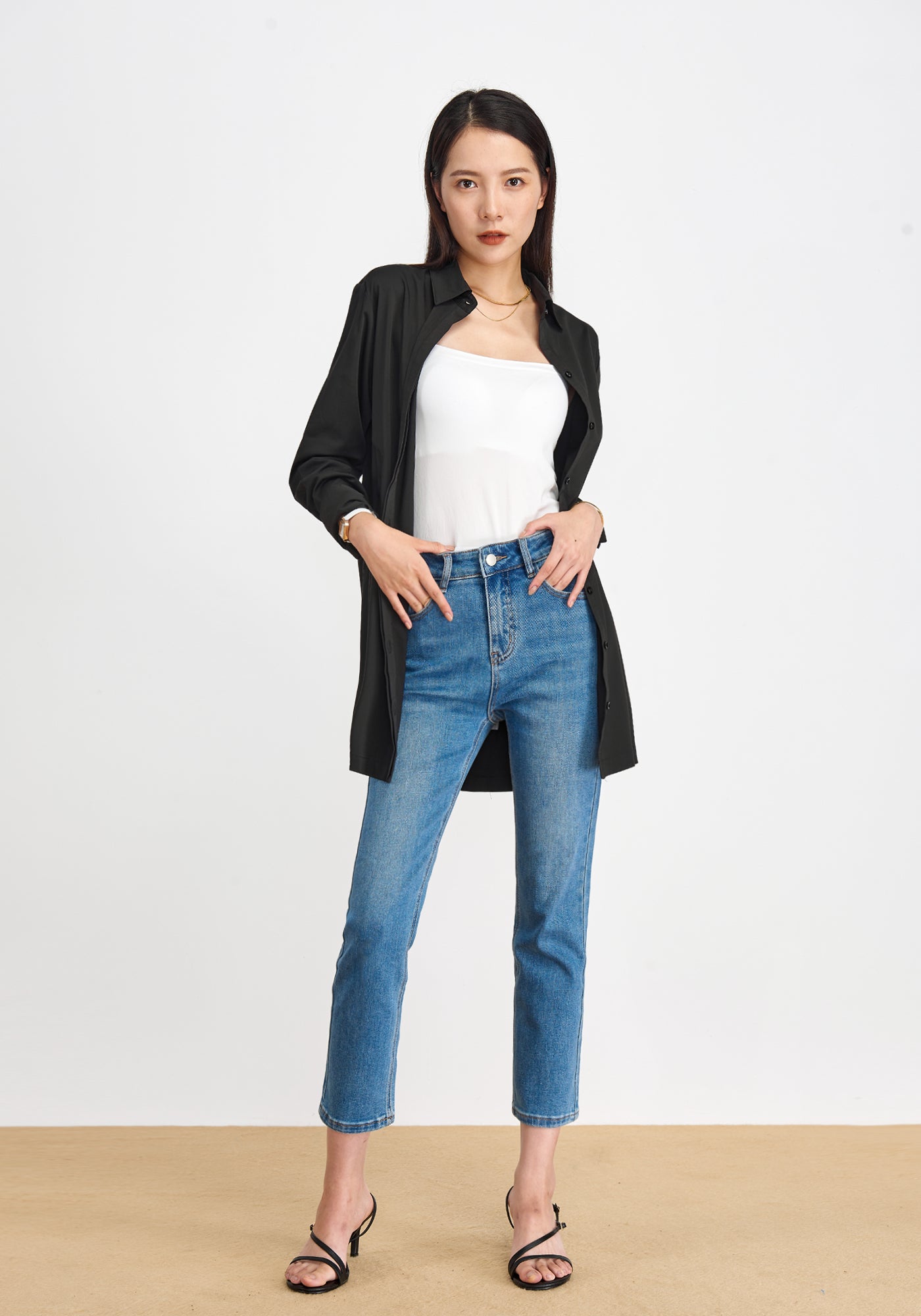 Solid Pocket Button-Down Shirt