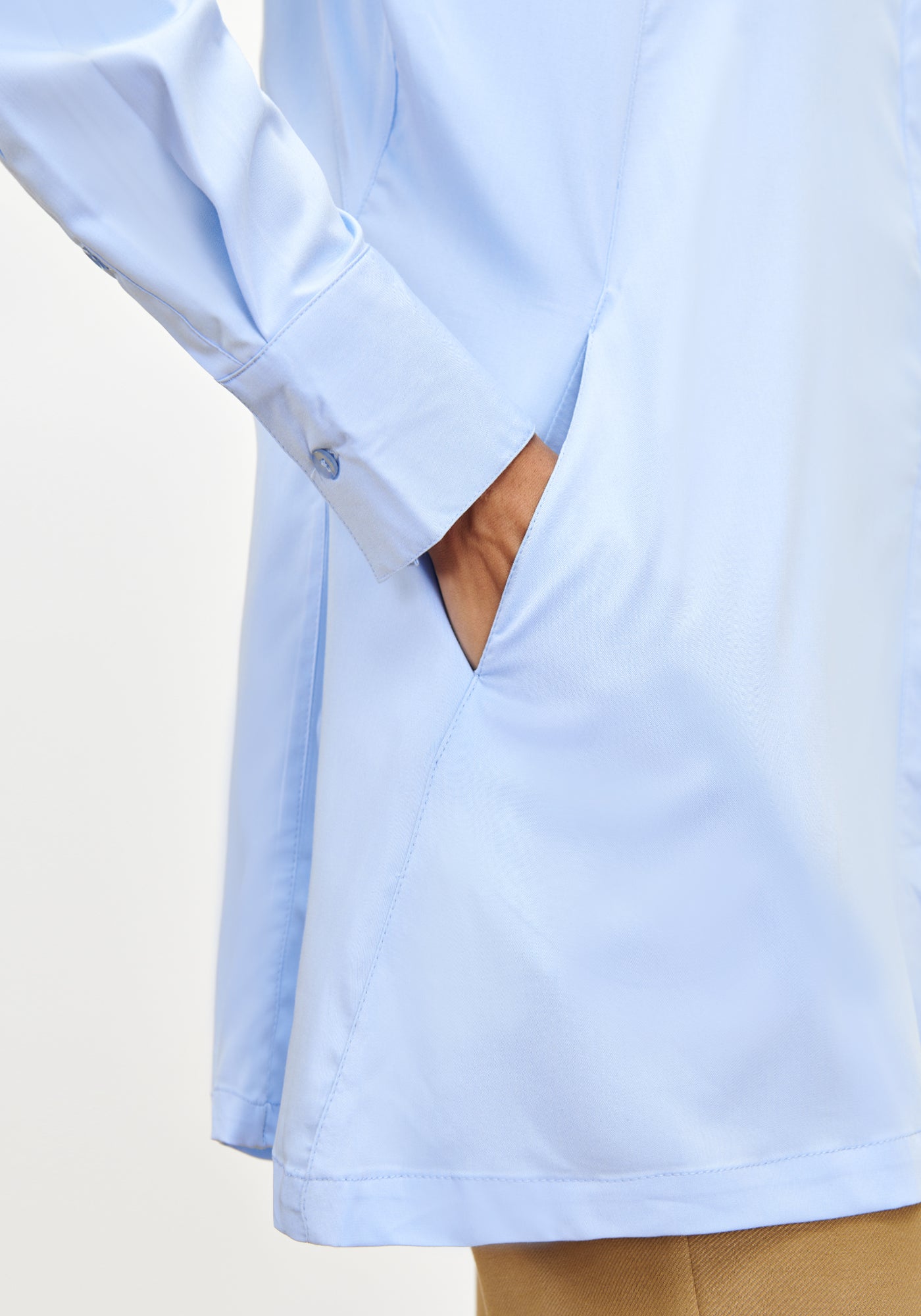 Solid Pocket Button-Down Shirt
