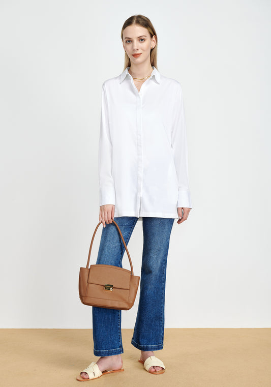 Solid Pocket Button-Down Shirt