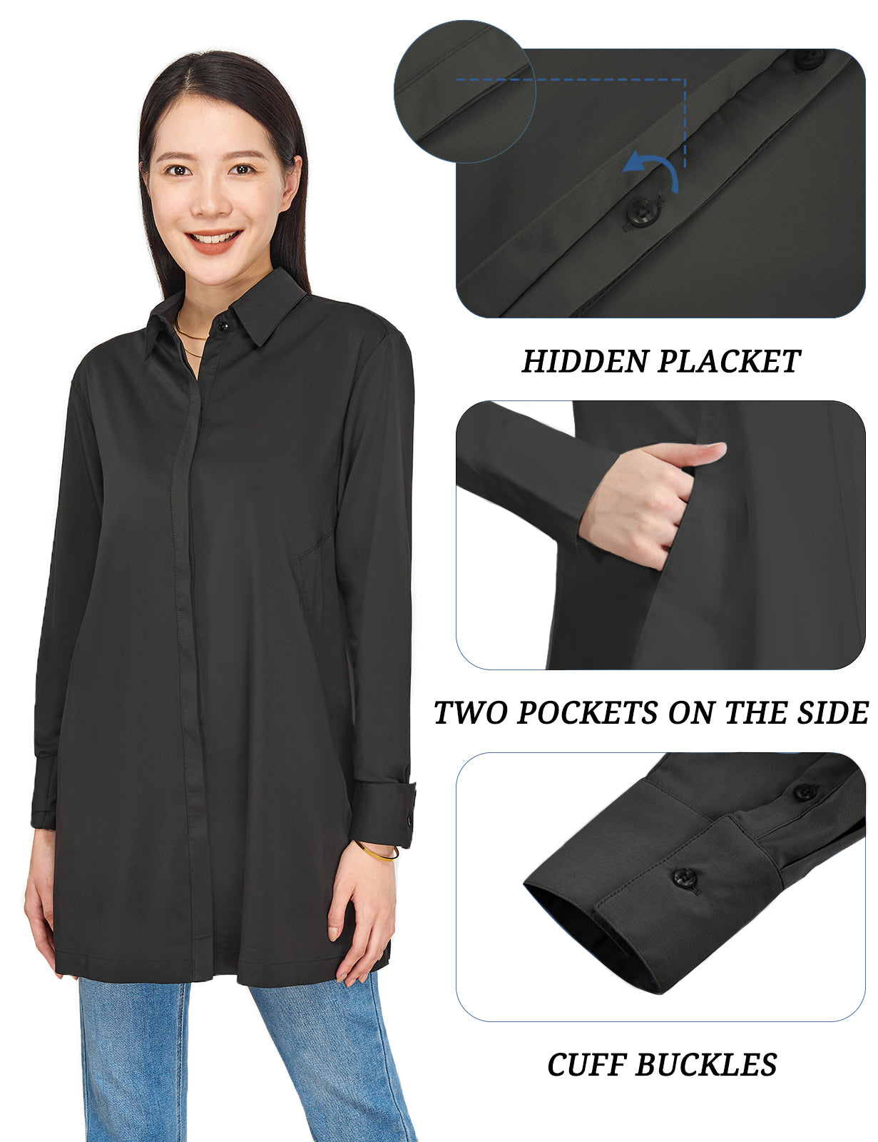 Solid Pocket Button-Down Shirt