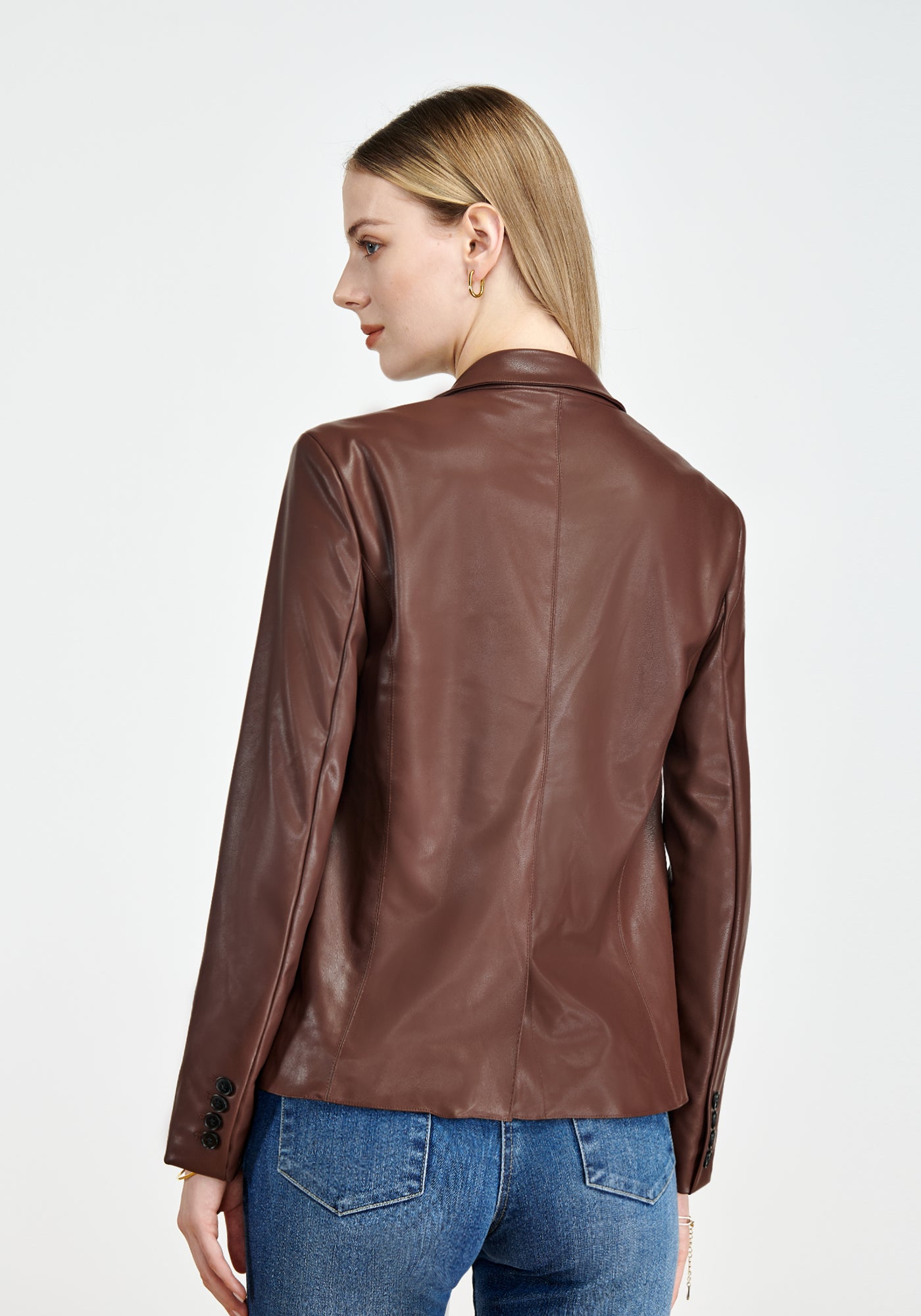 Faux-Leather Blazer