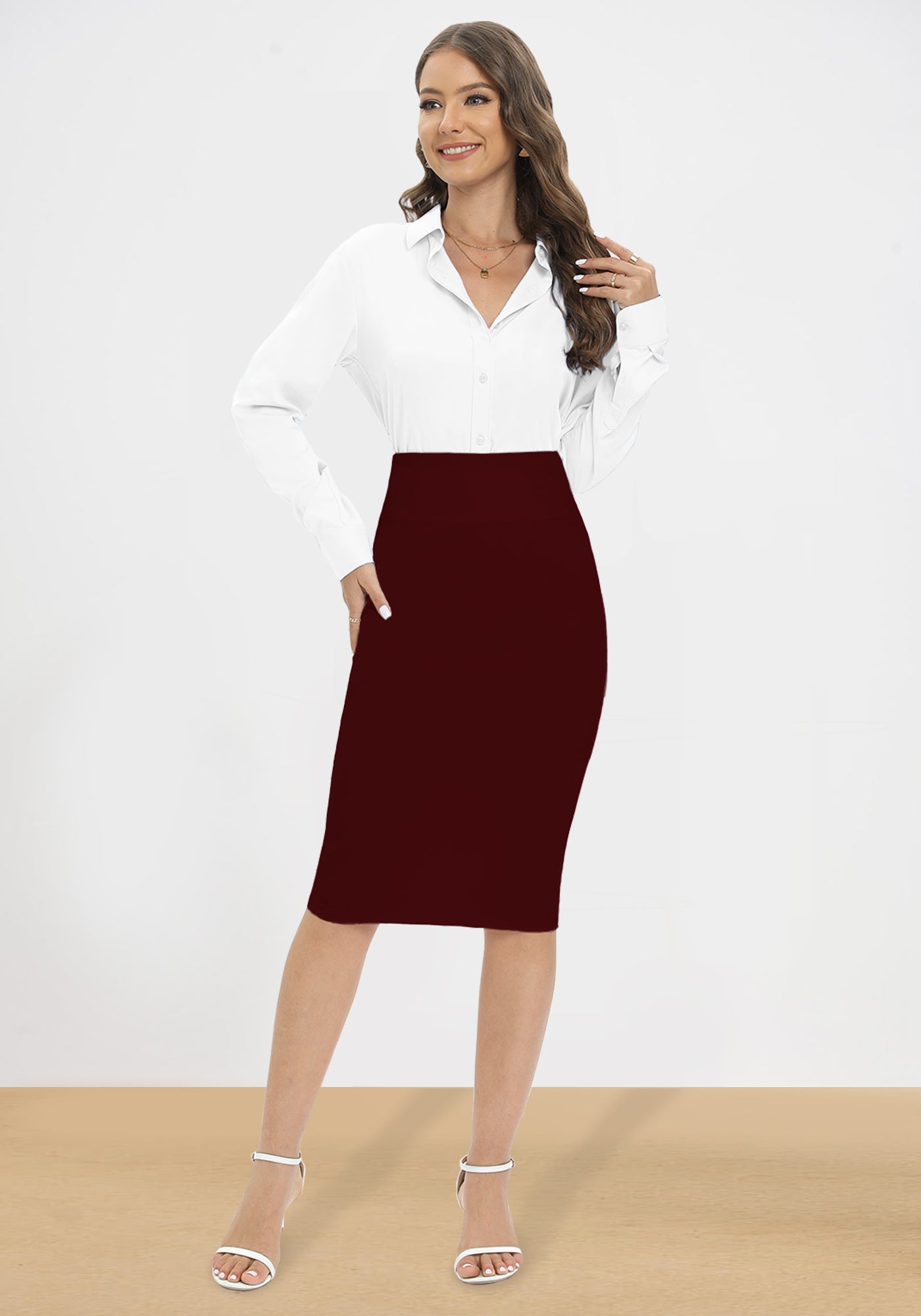 Slit Pencil Skirt