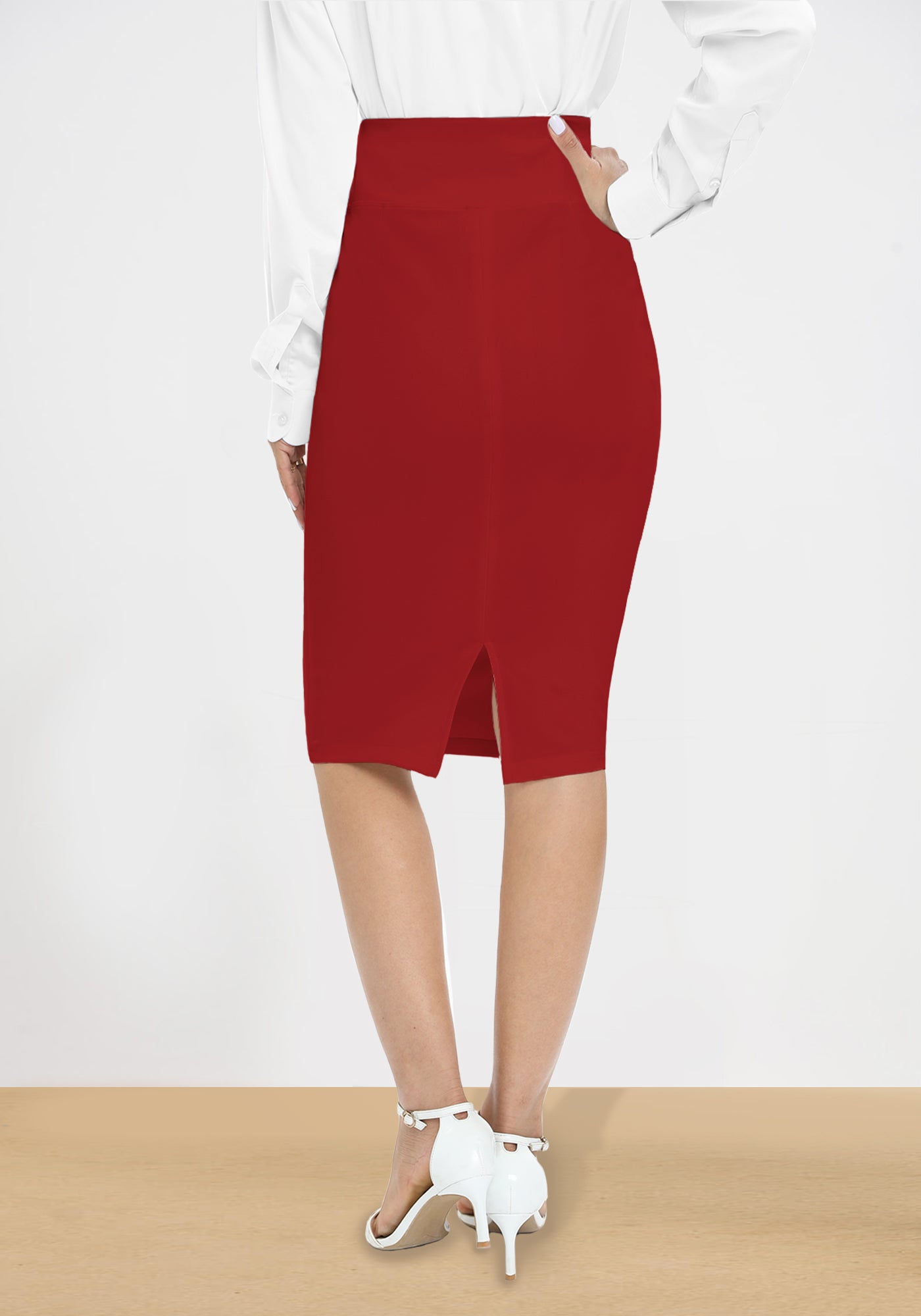 Slit Pencil Skirt