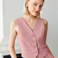 Tapata BIZwear Solid Button Front Vest Blazer Workwear