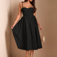 Tapata BAE Elegant Women Spaghetti Strap Long Puffy Dress, Fall Party & Club Wear,Summer Dresses,Sun Dress Spring Clothes