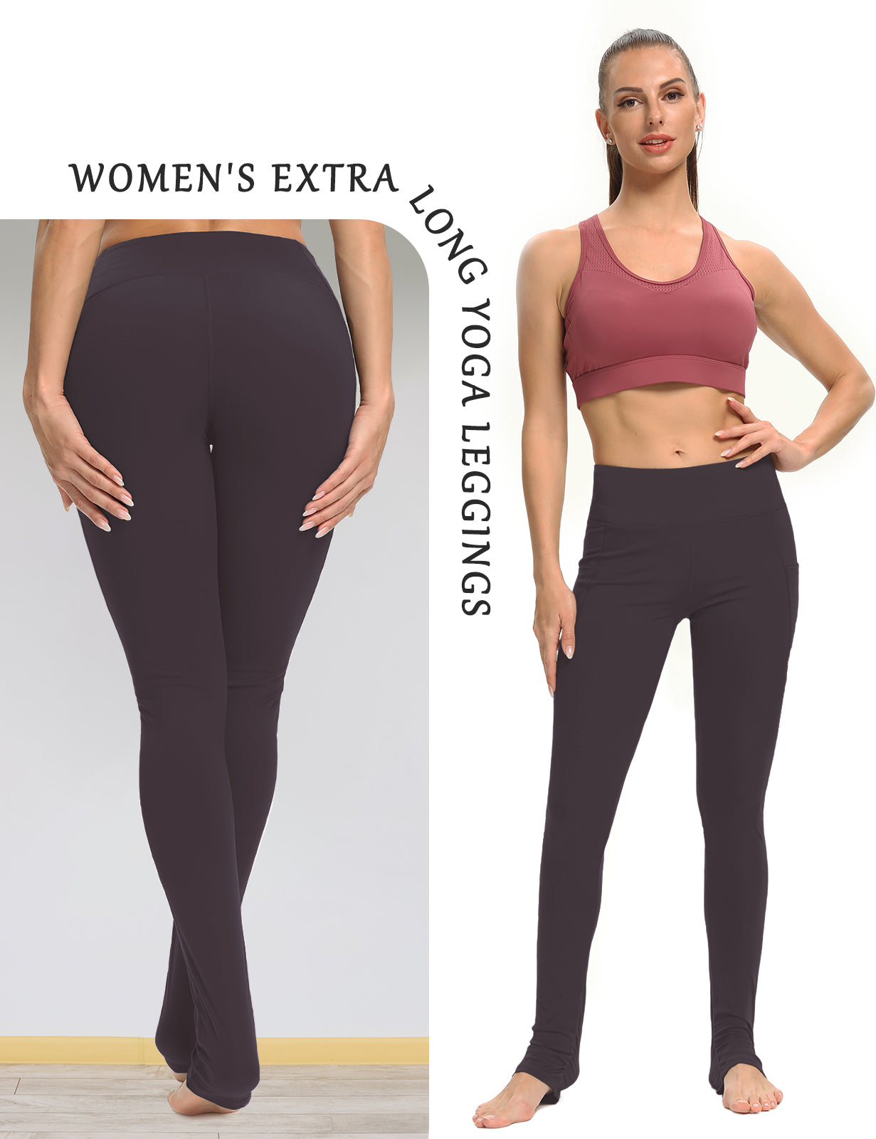 Debbie and Kimberly Women's Extra Long Yoga Leggings with Pockets